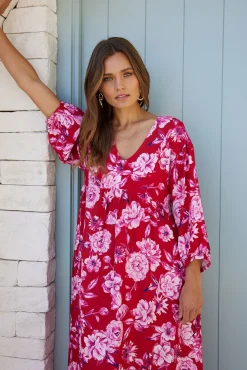 Hot Samarra Dress - Red Floral Floral Dresses|Curve Dresses