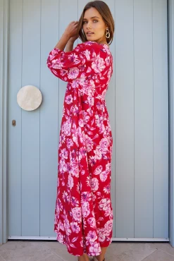 Hot Samarra Dress - Red Floral Floral Dresses|Curve Dresses