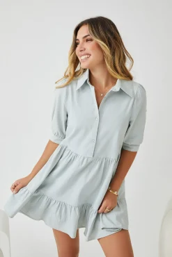 Discount Sanaz Dress - Light Blue Basic Dresses|Curve Dresses