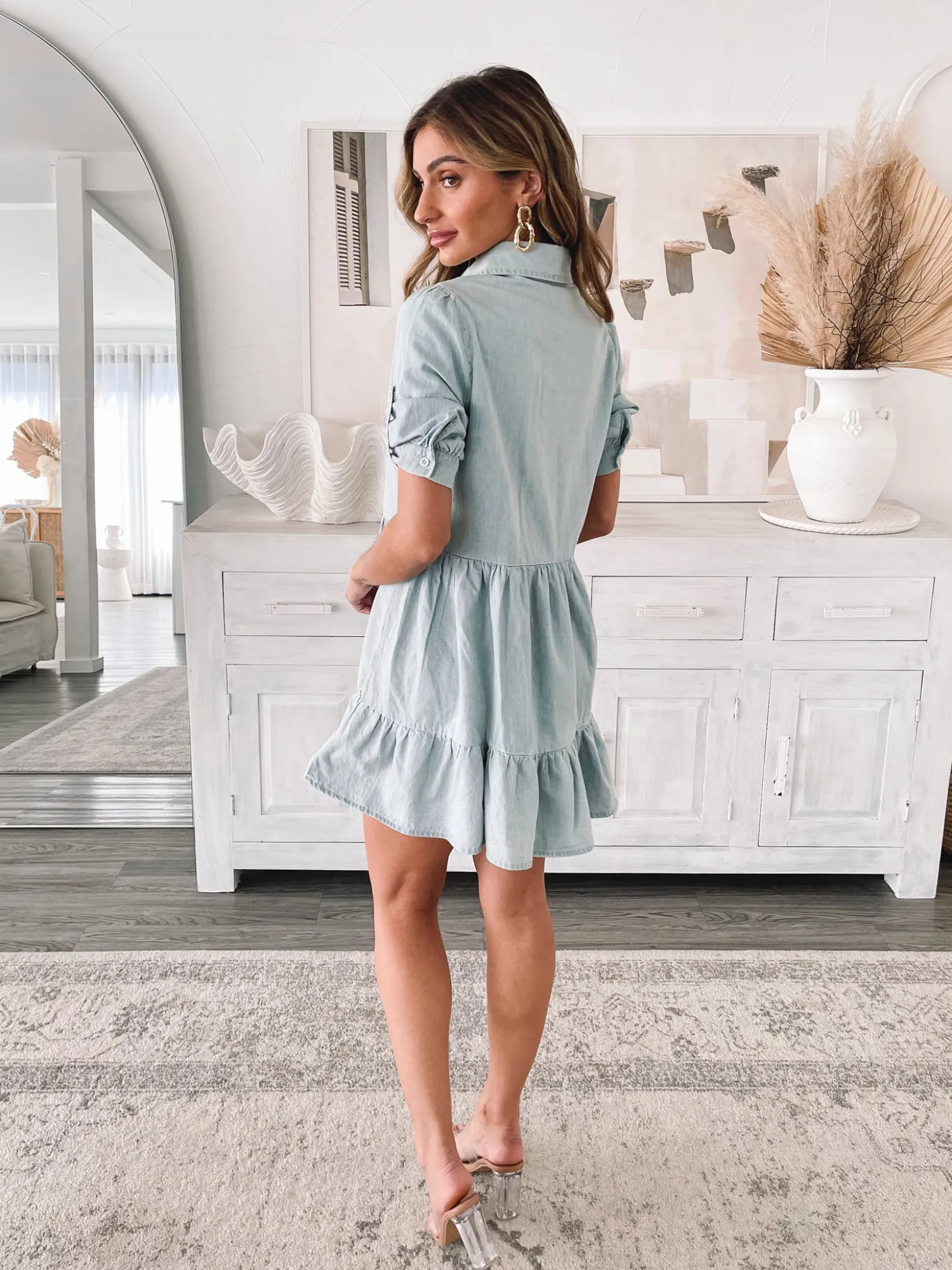 Discount Sanaz Dress - Light Blue Basic Dresses|Curve Dresses
