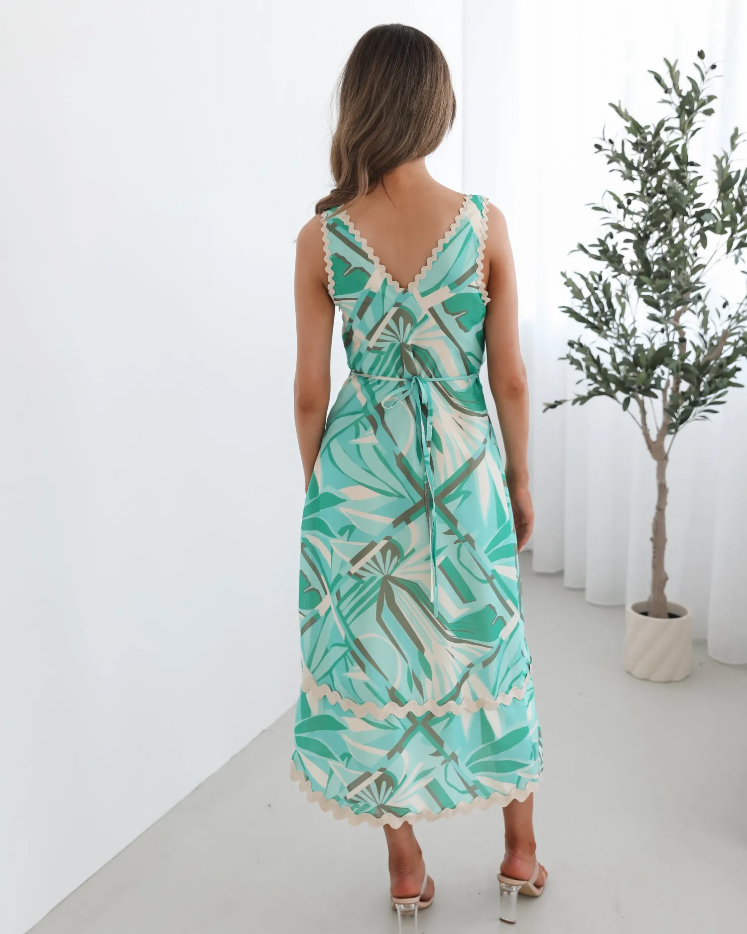 Discount Sariyah Dress - Green Print Maxi Dresses|Holiday Dresses