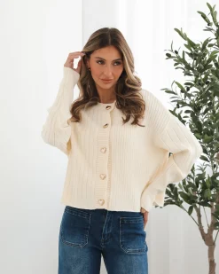 Online Seah Cardigan - Cream Cardigans|Knitwear & Jumpers