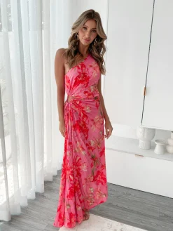 Selestia Dress - Pink Floral Floral Dresses|Cut Out Dresses