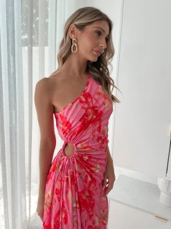 Selestia Dress - Pink Floral Floral Dresses|Cut Out Dresses