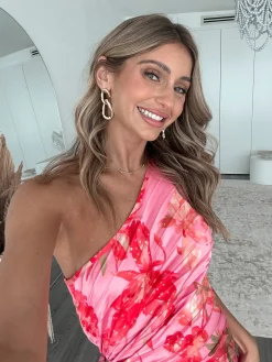 Selestia Dress - Pink Floral Floral Dresses|Cut Out Dresses