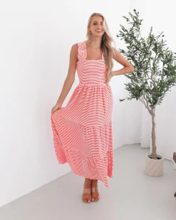 New Sentosa Dress - Red Stripe Curve Dresses|Maternity Dresses
