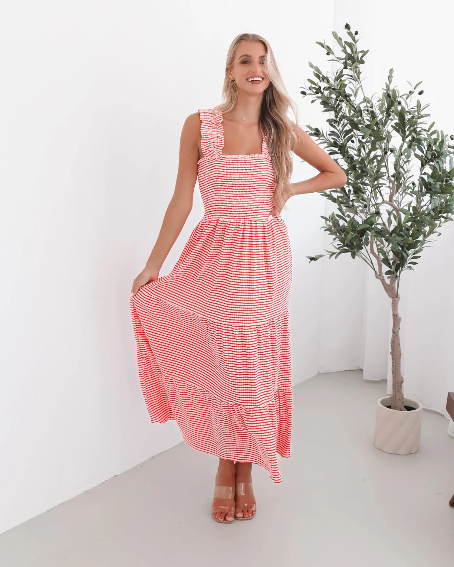 New Sentosa Dress - Red Stripe Curve Dresses|Maternity Dresses