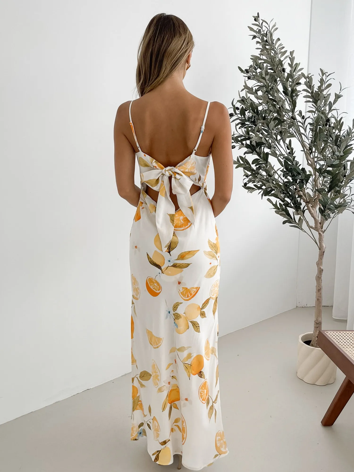 Discount Shaela Dress - Yellow Print Slip Dresses|Maxi Dresses