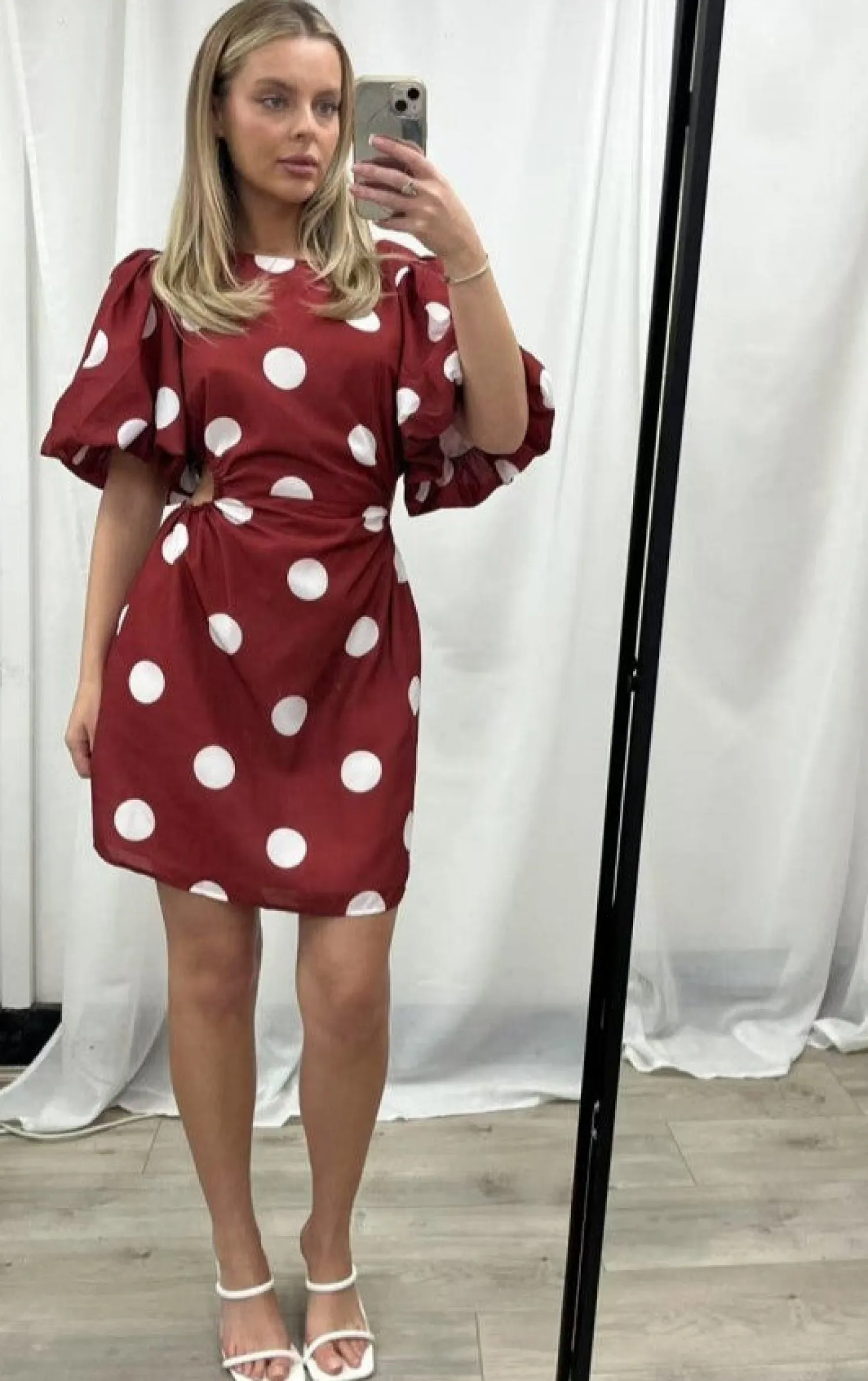 Sale Shahnaz Dress - Wine Spot Spot Dresses|Mini Dresses