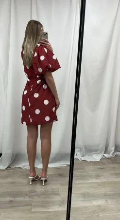 Sale Shahnaz Dress - Wine Spot Spot Dresses|Mini Dresses