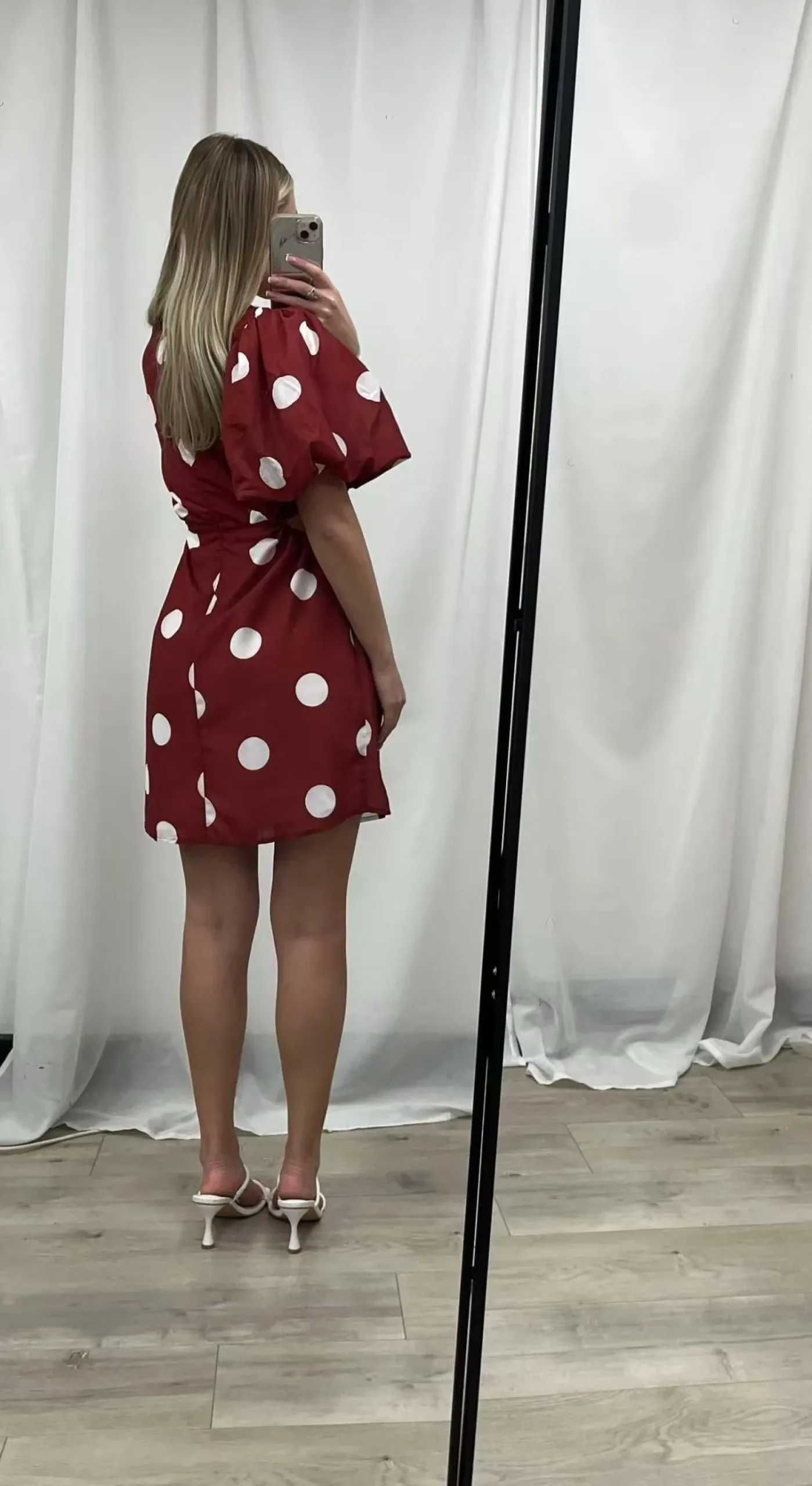 Sale Shahnaz Dress - Wine Spot Spot Dresses|Mini Dresses