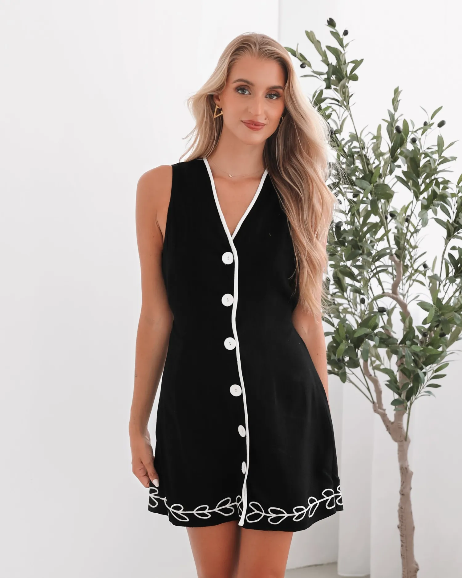 Sale Shaleena Dress - Black Print Linen Dresses|Shift Dresses