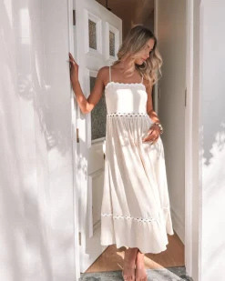 Discount Shameeka Dress - Cream Print Lace Dresses|Maternity Dresses