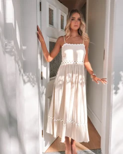 Discount Shameeka Dress - Cream Print Lace Dresses|Maternity Dresses