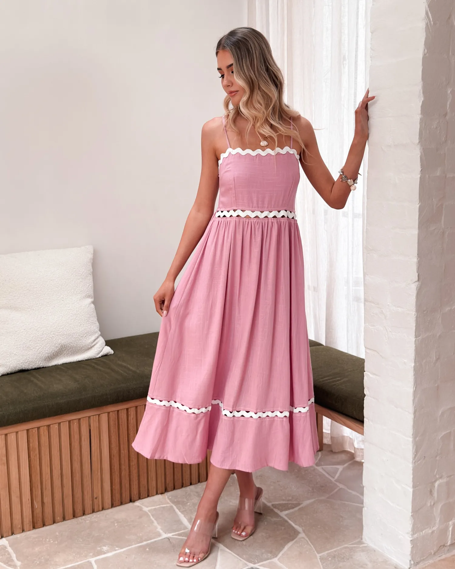 Sale Shameeka Dress - Pink Print Lace Dresses|Curve Dresses