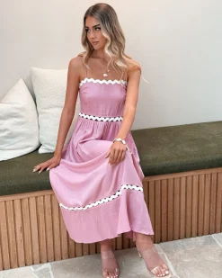 Sale Shameeka Dress - Pink Print Lace Dresses|Curve Dresses