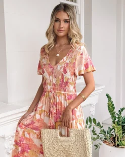 Online Shana Dress - Pink Floral Floral Dresses|Curve Dresses