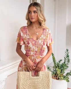 Online Shana Dress - Pink Floral Floral Dresses|Curve Dresses