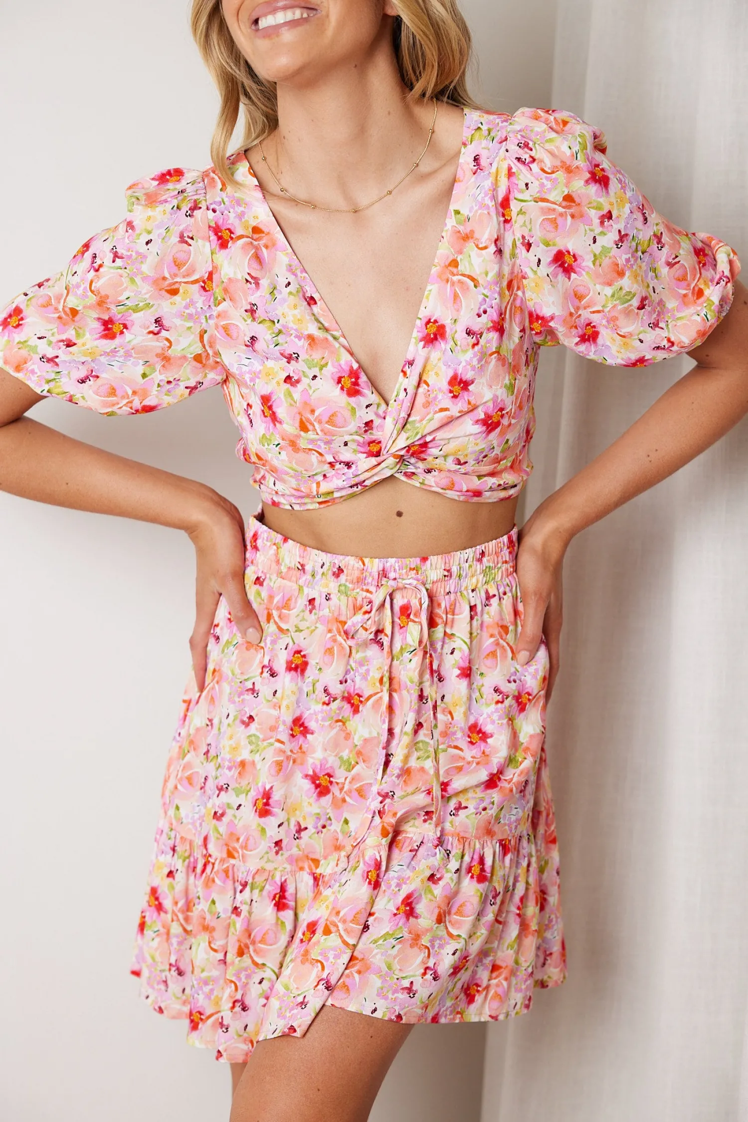 Hot Shani Top - Watercolour Print Crop Tops|Crop Tops