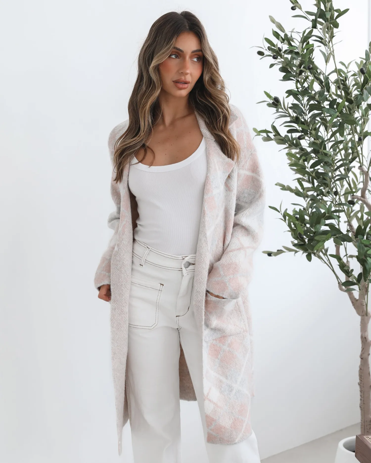 Online Sharyn Coatigan - Pink Multi Knitwear & Jumpers|Knitwear