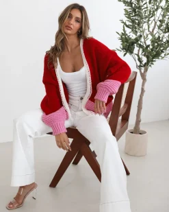 Sheona Cardigan - Red Multi Cardigans|Knitwear & Jumpers