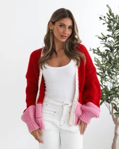 Sheona Cardigan - Red Multi Cardigans|Knitwear & Jumpers