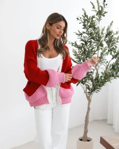 Sheona Cardigan - Red Multi Cardigans|Knitwear & Jumpers