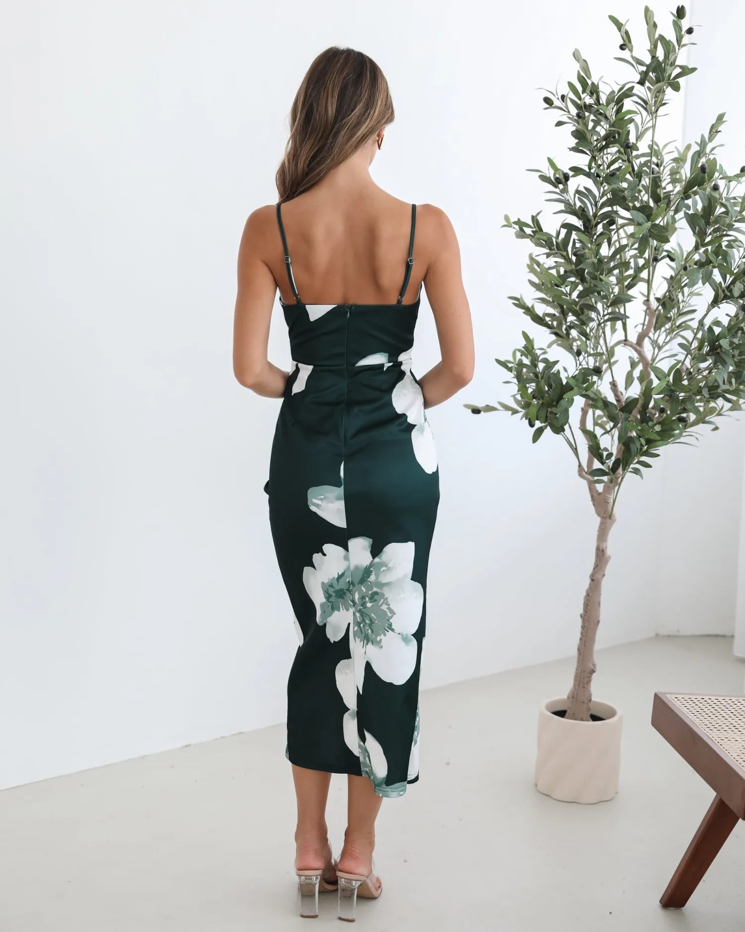 Outlet Sofrina Dress - Emerald Floral Floral Dresses|Midi Dresses