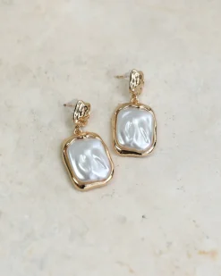 Sale Stevia Drop Shell Earrings - Gold Jewellery|Accessories