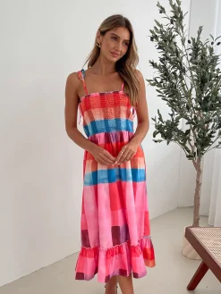 New Tafoya Dress - Multi Print Maternity Dresses|Midi Dresses