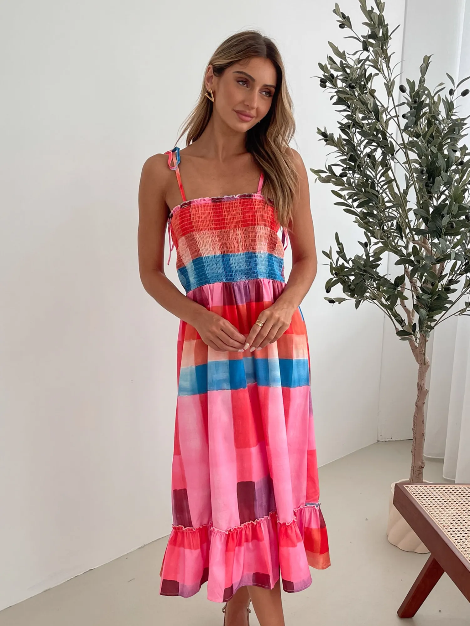 New Tafoya Dress - Multi Print Maternity Dresses|Midi Dresses