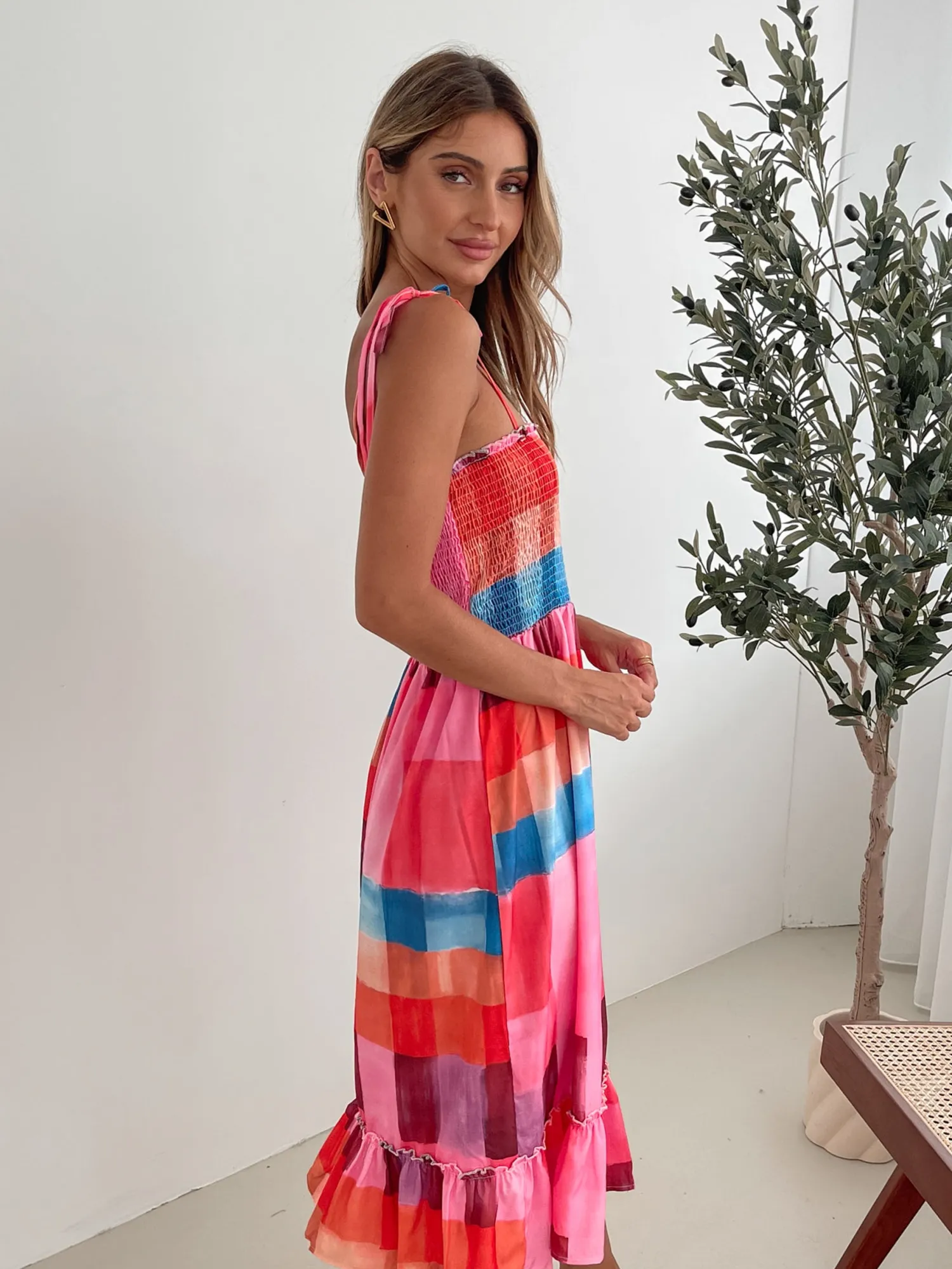 New Tafoya Dress - Multi Print Maternity Dresses|Midi Dresses