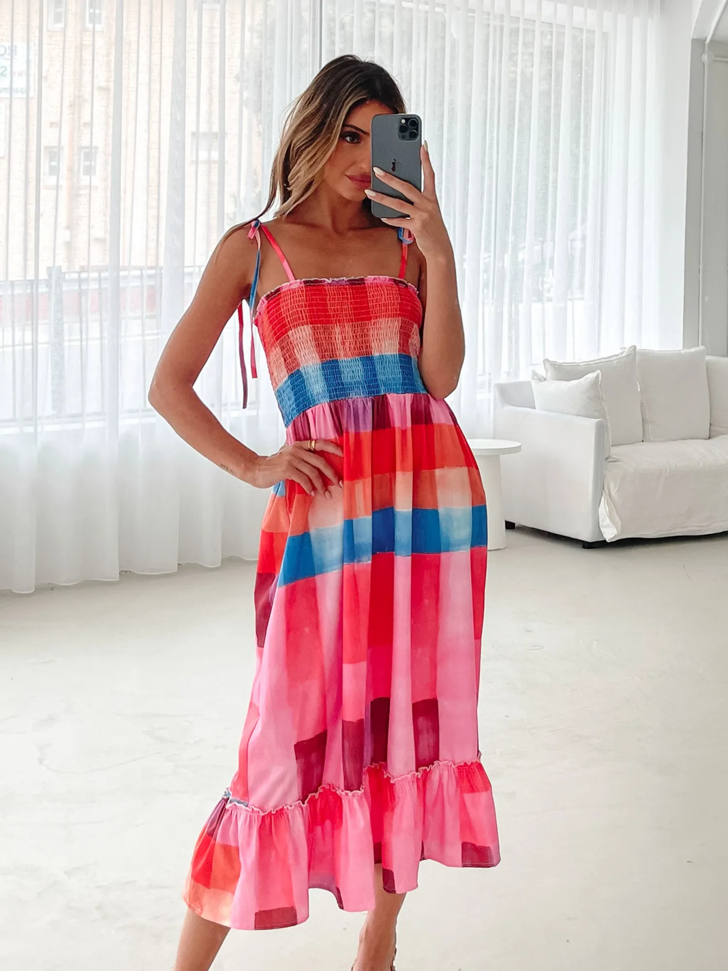 New Tafoya Dress - Multi Print Maternity Dresses|Midi Dresses