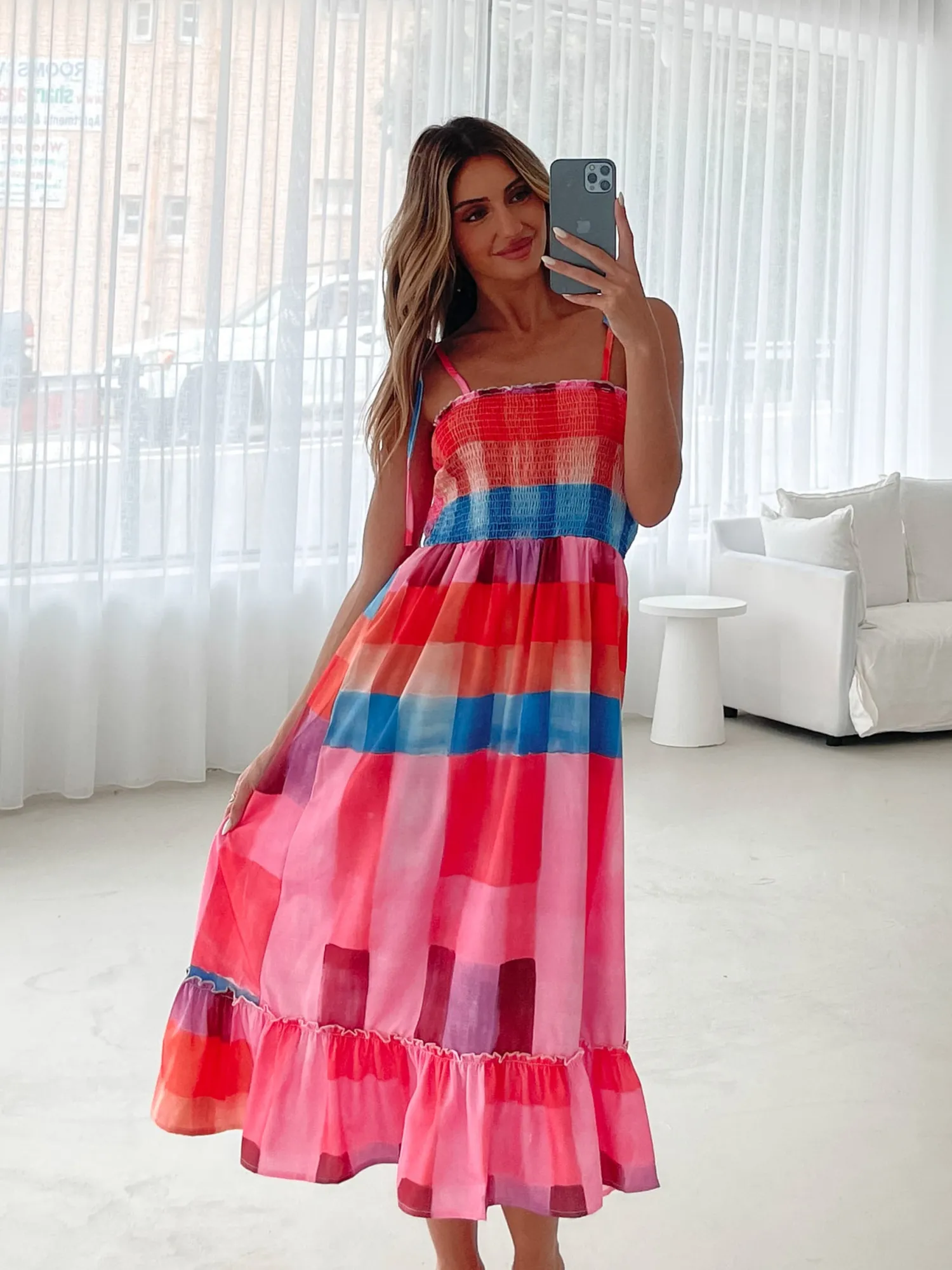 New Tafoya Dress - Multi Print Maternity Dresses|Midi Dresses