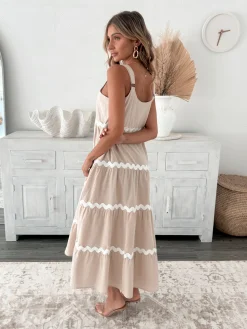 Best Taline Dress - Beige Multi Curve Dresses|Maternity Dresses