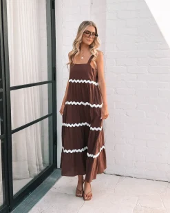 Taline Dress - Choc Multi Curve Dresses|Maternity Dresses