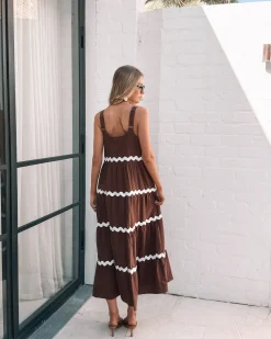 Taline Dress - Choc Multi Curve Dresses|Maternity Dresses