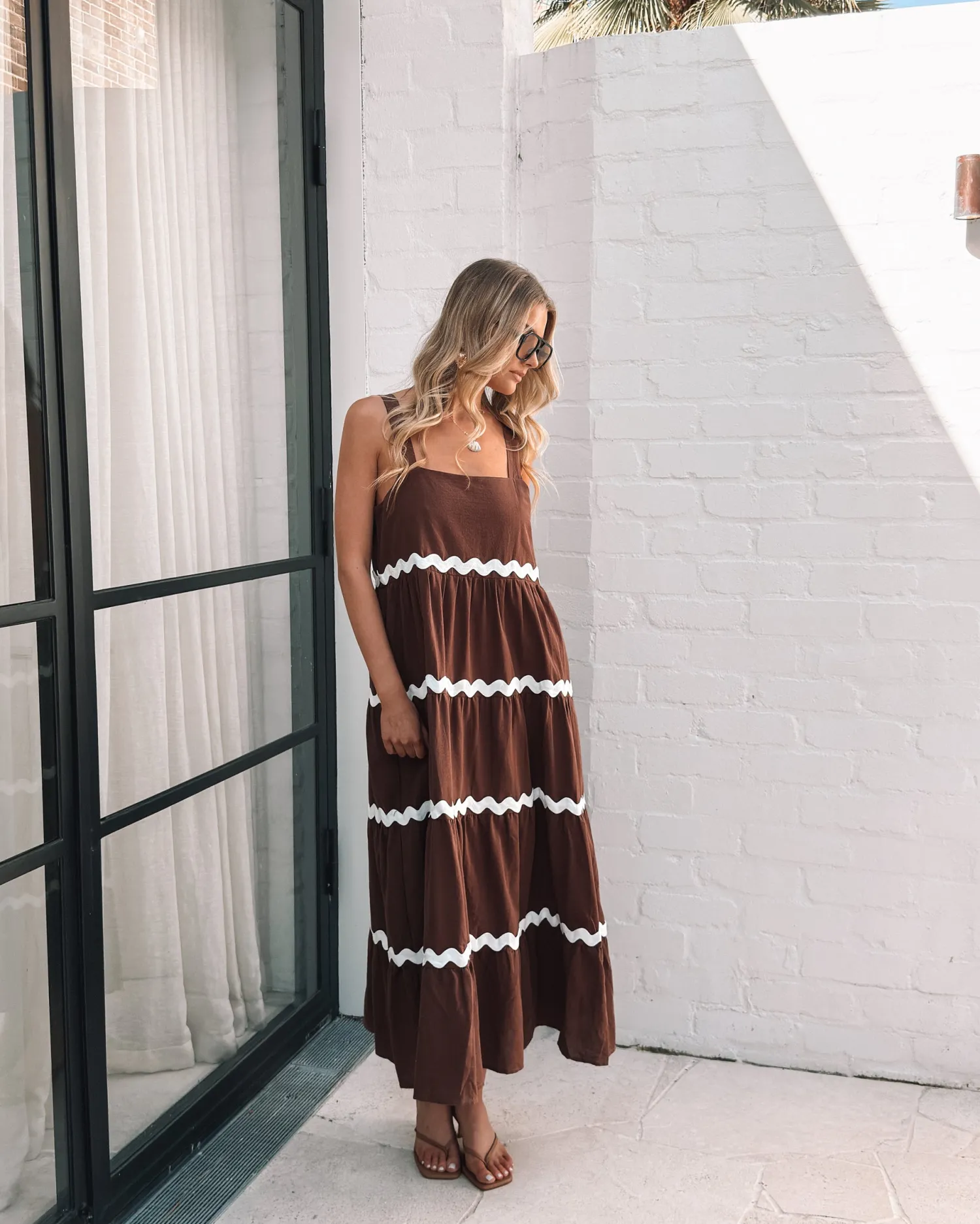 Taline Dress - Choc Multi Curve Dresses|Maternity Dresses