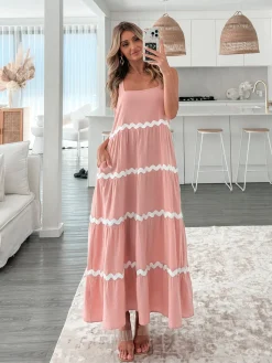 Outlet Taline Dress - Pink Multi Curve Dresses|Maternity Dresses