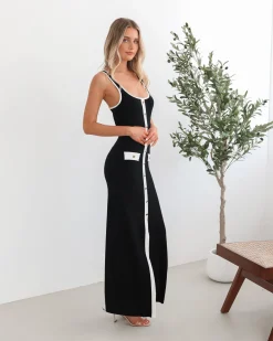 Outlet Terressia Knit Dress - Black Multi Knit Dresses|Maxi Dresses