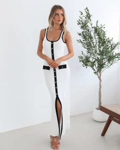 Sale Terressia Knit Dress - White Multi Knit Dresses|Maxi Dresses
