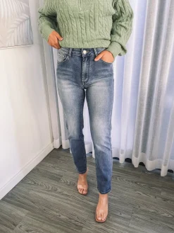 Clearance Thalira Jeans - Mid Wash Jeans|Bottoms