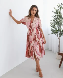 Clearance Theia Dress - Multi Print Shirt Dresses|Curve Dresses