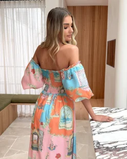 Best Tomika Dress - Multi Print Cut Out Dresses|Midi Dresses