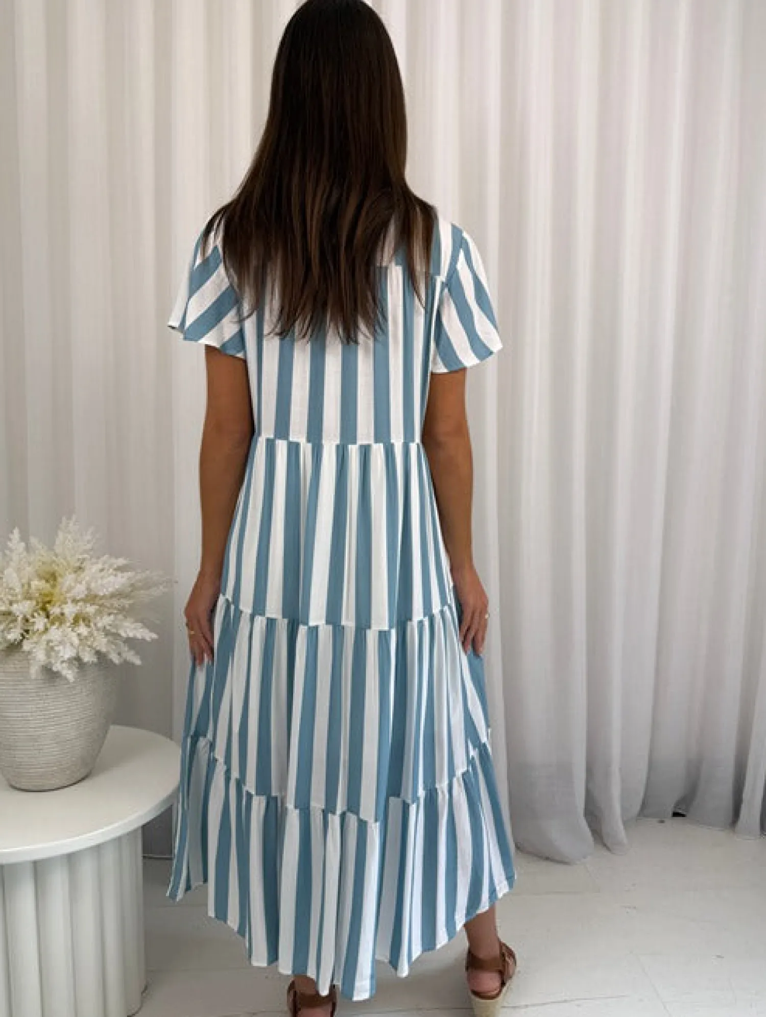 New Torani Dress - Blue Stripe Shirt Dresses|Curve Dresses
