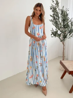 Sale Uhura Dress - Blue Print Maternity Dresses|Maxi Dresses