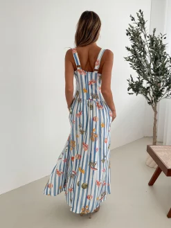 Sale Uhura Dress - Blue Print Maternity Dresses|Maxi Dresses