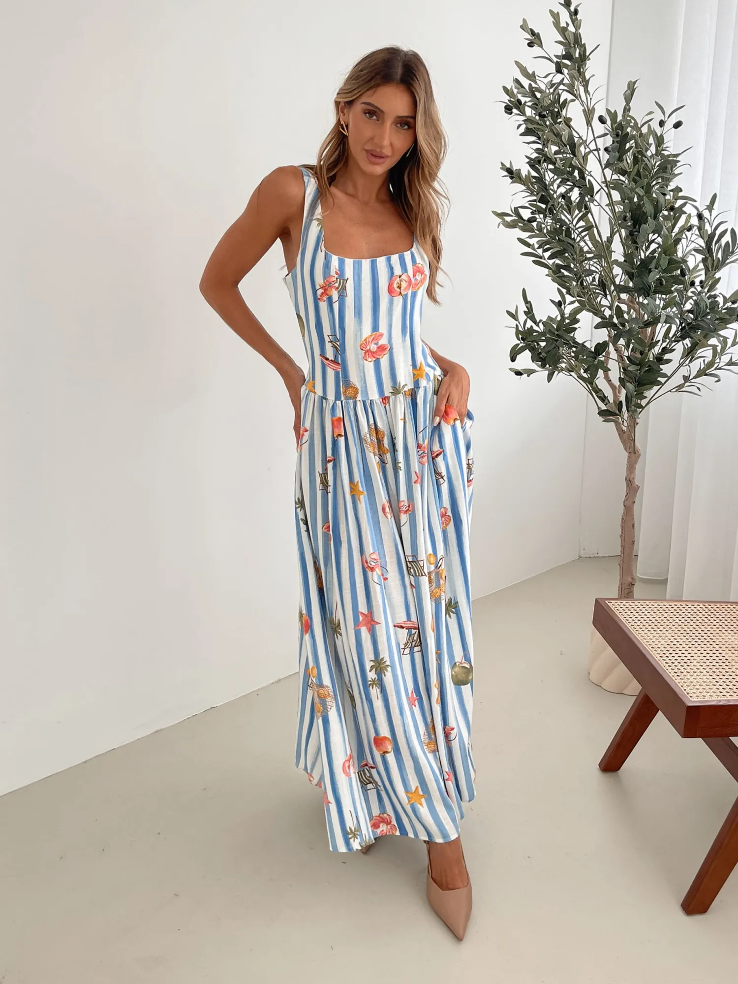 Sale Uhura Dress - Blue Print Maternity Dresses|Maxi Dresses