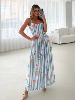 Sale Uhura Dress - Blue Print Maternity Dresses|Maxi Dresses