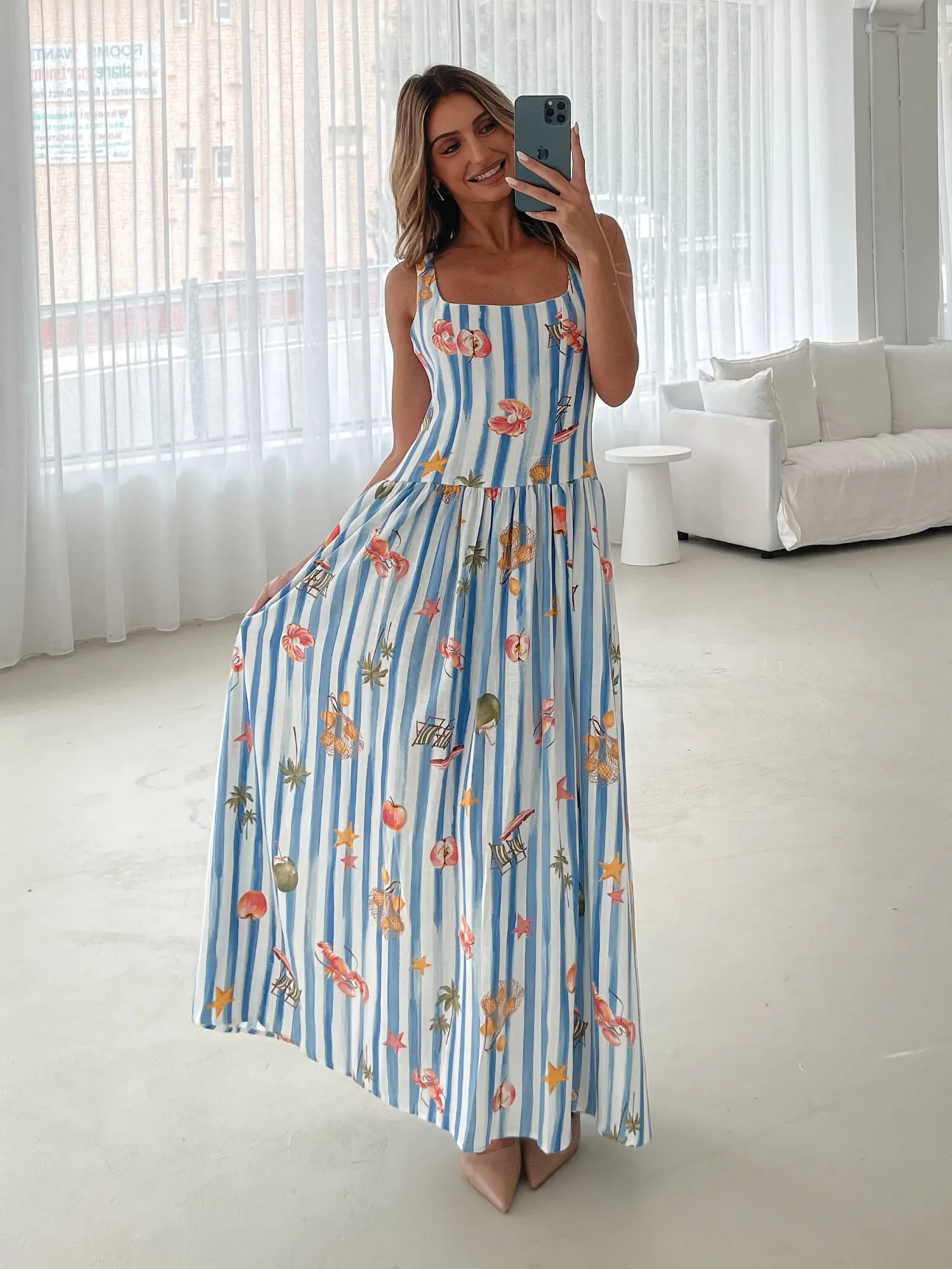 Sale Uhura Dress - Blue Print Maternity Dresses|Maxi Dresses